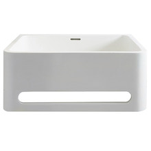Vision 550mm Matte White Wall Hung Basin with Towel Rail